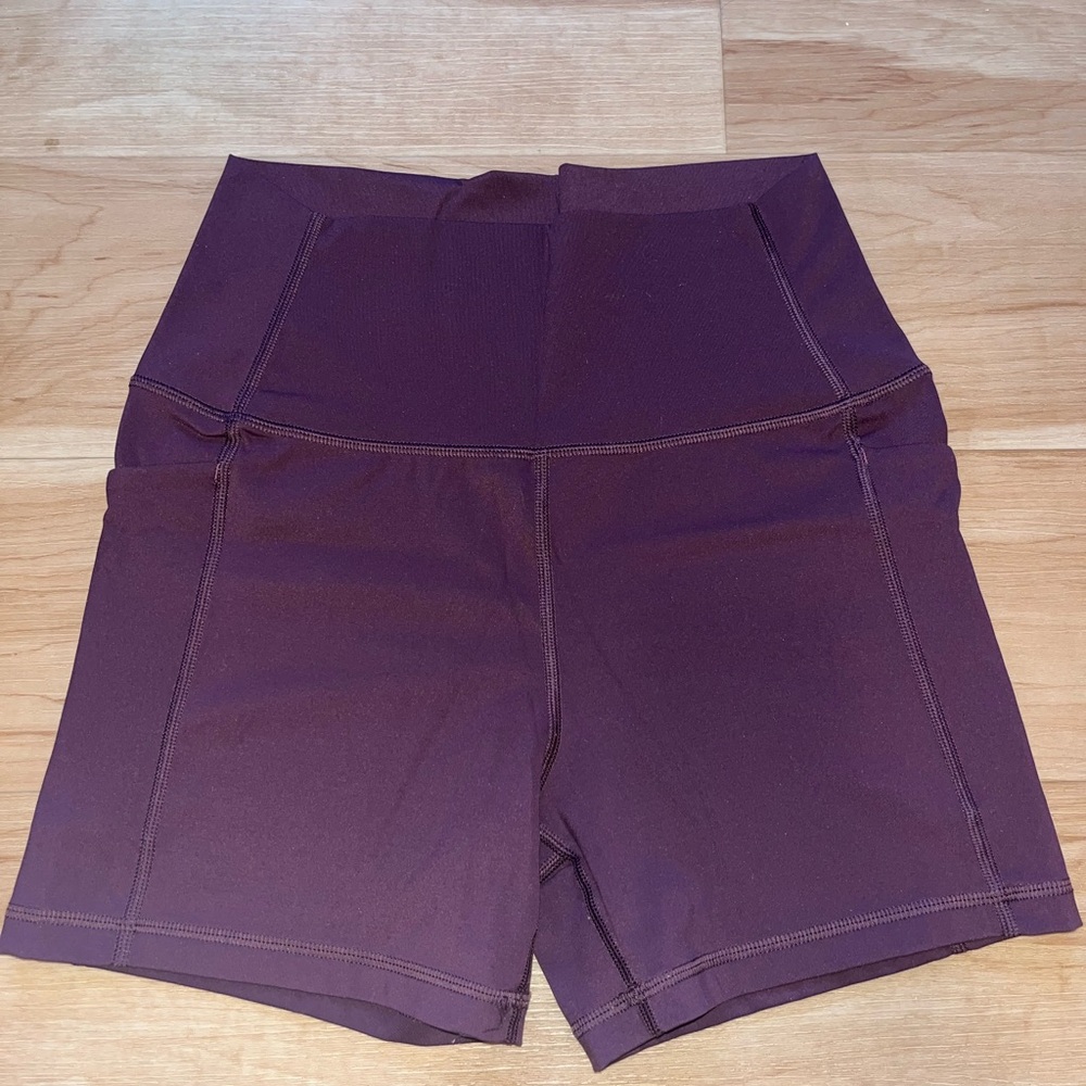 CRZ Yoga Women's Purple High-Waisted 5” Biker Shorts